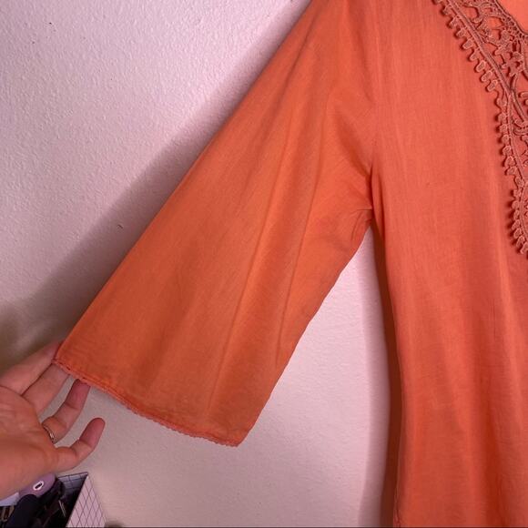 Jemma Orange Lace Overlay Tunic Large - Picture 3 of 11